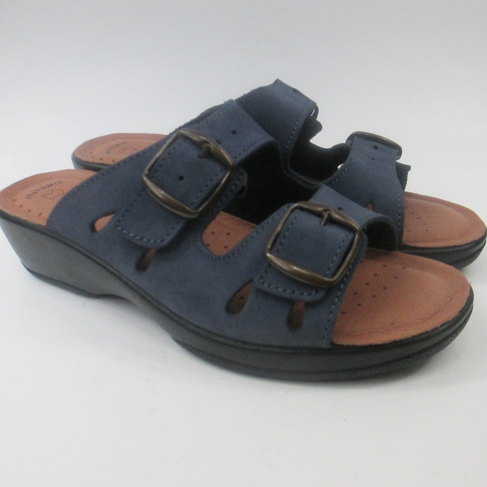FLEXUS Anatomic Blue Suede Leather Sandals NWOB